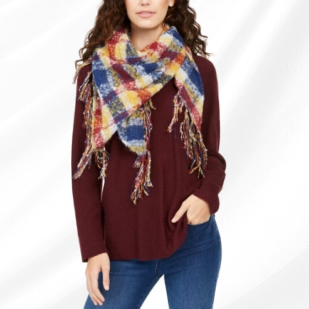 2/$30 Charter Club Classic Plaid Boucle Triangle Scarf